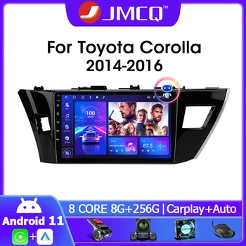 JMCQ 2Din Android 11 Автомобильный Радио Мультимедийный Видеоплеер Для Toyota Corolla Ralink 2014-2016 GPS Навигация 4G Carplay Головное устройство