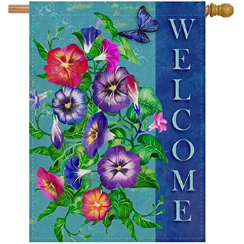 Новый Весенне-летний флаг Цветочного домика с Анютиными глазками, Большой Двухсторонний Приветственный подарок, украшение цветочного домика, сада, двора
