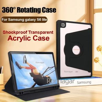 360 ° Акриловый чехол Funda для Samsung Galaxy Tab S6 Lite 10,4 Дюйма 2022/2020 A8 10,5 