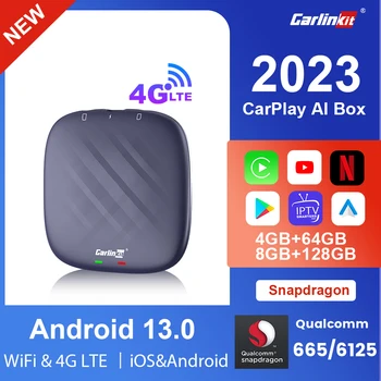 CarlinKit Smart Cars TV Box Android 13 64G 128G Android Автоматическая Беспроводная Навигационная Интеллектуальная Система CarPlay Для IPTV Netflix