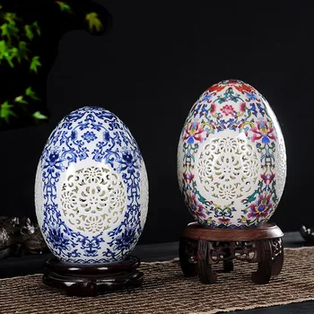 Фарфоровая ваза Цзиндэчжэнь, декоративные украшения, выдолбленные счастливые яйца, изделия ручной работы, мебель, аксессуары для гостиной, подарки