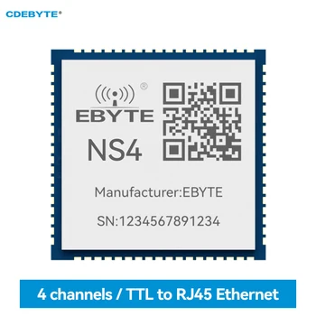 Последовательный порт к модулю Ethernet Уровень TTL к RJ45 Ethernet CDEBYTE NS4 4 Последовательных порта Modbus TCP к модулю RTU MQTT URAT SMD