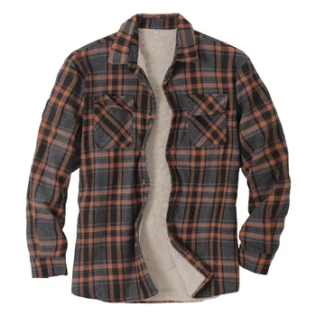 Качественные мужские рубашки в клетку, Толстая куртка, зимняя рубашка с длинными рукавами на стеганой подкладке, Хлопковое пальто с карманами, мужские рубашки, Рубашки для мужчин