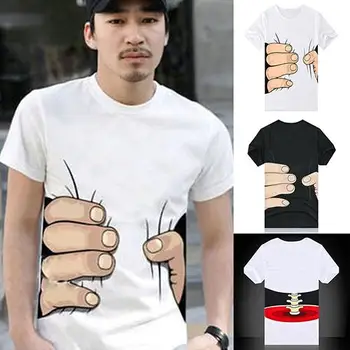 Креативная мужская футболка с 3D принтом большой кости руки, футболка с коротким рукавом, летний модный топ camiseta masculina футболка мужская