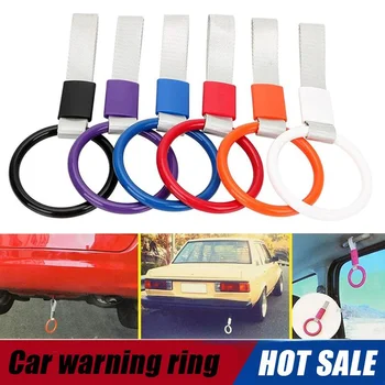 Предупреждающее кольцо на заднем бампере автомобиля в стиле JDM, петля, круглый электростатический ремень, декоративная ручка, ремень для укладки автомобиля, автомобильные аксессуары