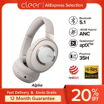 Cleer Alpha, высококачественная гарнитура ANC с шумоподавлением, Беспроводные наушники Bluetooth 5.1, быстрая зарядка, стереофонический звук Hi-Fi, наушники