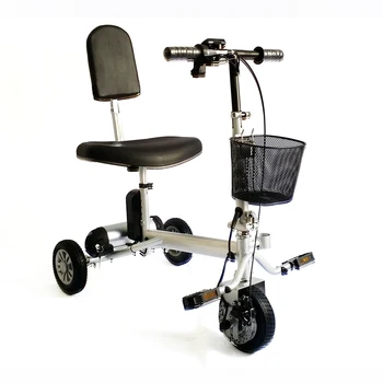 Новый 18-килограммовый маленький складной электрический скутер для тяжелых пожилых людей и взрослых с подставкой для ног на авиалиниях