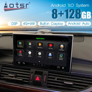 Android 11 CarPlay 8 + 128 ГБ Автомобильный Мультимедийный плеер Для Audi A6 C7 2012 ~ 2018 MMI 3G RMC Автоматическая GPS Навигация Сенсорный Экран