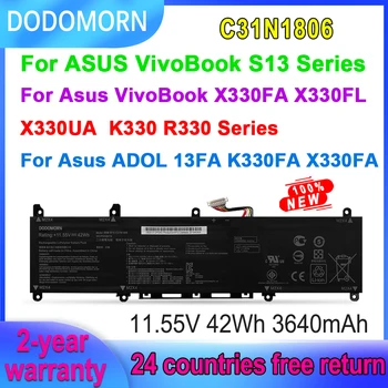DODOMORN C31N1806 Аккумулятор Для Ноутбука ASUS VivoBook S13 S330FA S330FL X330UA X330FA K330FA K330 R330 3ICP5/58/78 11.55 V 42 Втч