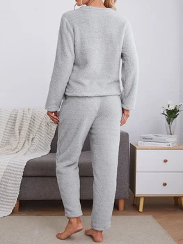 Женский Ультра Мягкий пижамный комплект CozyDream для отдыха с топом с длинным рукавом и брюками - Удобная пижама для спокойной ночи - 2 шт.