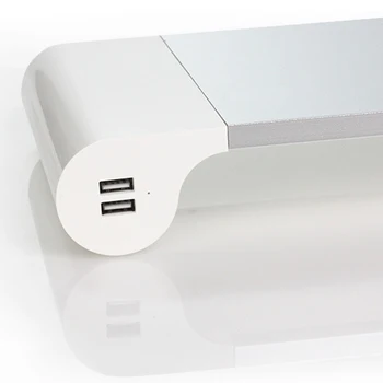 Подставка для монитора настольного ПК, подставка для ноутбука, держатель для ноутбука с 4 USB-портами, 100% Абсолютно Новый и высококачественный Белый Серебристый цвет