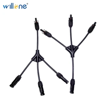 Willone 2 пары Бесплатная доставка Фотоэлектрический кабельный разъем Y-образная ветвь для солнечной системы, кабельный разъем 1-3 ветви