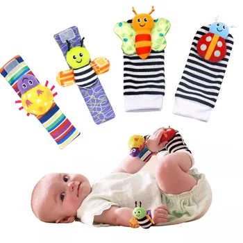 1ШТ Детские игрушки-погремушки, ремешок для детских часов, животные, погремушка на запястье, носки для поиска ног 0 ~ 12 Месяцев для маленьких мальчиков и девочек, подарок для новорожденных