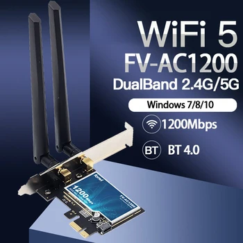 1200 Мбит/с Двухдиапазонная 2,4 ГГц/5 ГГц 802.11AC/AX Беспроводная PCI-e Настольная сетевая карта Wifi Wlan, совместимая с Bluetooth 4,0 Для Win 7 8 10