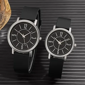 Мужские и женские кварцевые часы Simp, цифровые часы, силиконовый браслет, наручные часы для пары, подарок для пары, повседневные кожаные кварцевые часы