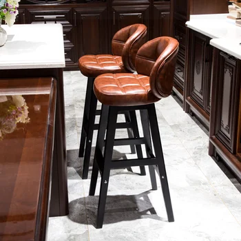 M130 высокий табурет домашний стул барный стул из массива дерева барный стол стул легкий роскошный барный стол и стул современный минималистичный высокий табурет b
