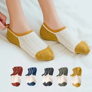 5 Пар Носков для Женщин, Скрытые Хлопковые Удобные Носки-Лодочки, Модные Дышащие Носки Sox Des Chaussettes Pour Femme Calcetas Niña