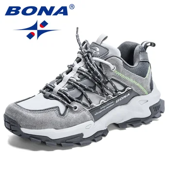 BONA 2023, новые дизайнерские кроссовки для спортивных тренировок на износостойкой подошве, Мужские нескользящие мужские кроссовки для бега, экшн-кожа для бега