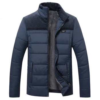 Осень-зима 2021, Новая мужская флисовая куртка-парка, Мужская толстая теплая куртка среднего возраста, Высококачественная мужская куртка-парка