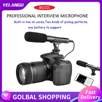 YELANGU MIC01 Конденсаторный Записывающий микрофон Для камеры, записывающий Вокал, YouTube Tiktok для iphone12 Xiaomi