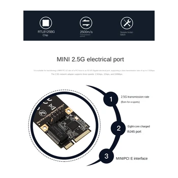 Мини-PCIE Однопортовая Гигабитная Сетевая карта 2500 М Ethernet Сетевой Адаптер RJ45 LAN Игровая Сетевая карта