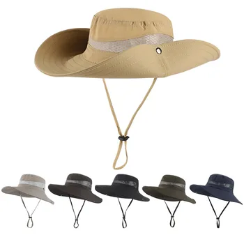 Рыбацкая шляпа, мужская и женская Уличная дышащая летняя шляпа с зонтиком и солнцезащитным кремом, Ковбойская шляпа в западном стиле, Походная шляпа