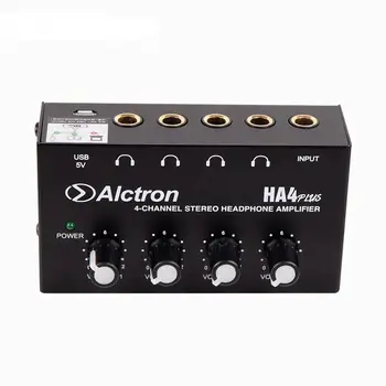 Alctron HA4plus, 4-канальный стереоусилитель для наушников, Портативный мониторинг, компактный аудиоинтерфейс USB