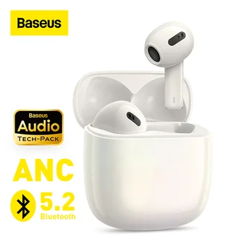 Наушники Baseus Storm3 ANC TWS Bluetooth, Беспроводные наушники 5.2, Конструкция наполовину в ухе, ENC с 6 микрофонами, Адаптивное шумоподавление