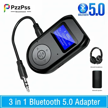 PzzPss Bluetooth 5,0 Передатчик Приемник 3 в 1 Беспроводной Bluetooth V5.0 Адаптер с экраном дисплея Аудиоадаптер с низкой задержкой