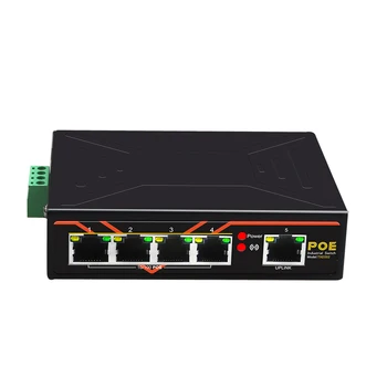 Коммутатор POE с 5 портами 10/100 Мбит/с промышленного класса, сетевой коммутатор типа Fast Ethernet на DIN-рейке