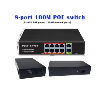8-портовый сетевой коммутатор Poe с 2-портовым коммутатором Poe Uplink 10/100 Мбит/с