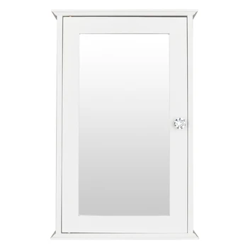 Полка для Настенного Зеркального шкафа в ванной Комнате, 3-Ярусный Однодверный Магнитный замок, Гладкий, Прочный, Легко устанавливаемый, Белый [На складе в США]