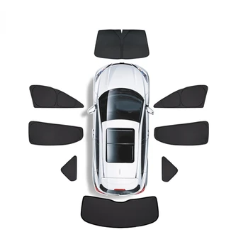 для Tesla Model X 2021, Аксессуары, Солнцезащитный козырек на Боковое окно автомобиля, Окно в крыше, Жалюзи, сетка для затенения Переднего заднего лобового стекла