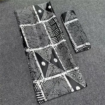 Африканская восковая лента шелковый воск Анкара 2023 атласная ткань 4 ярда audel / modell ткань для платья + 2 ярда шифона LY031401