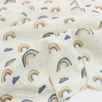 135x50 см Двойная Марлевая Хлопчатобумажная Ткань Текстура Крепа Детская Одежда Одеяло Ткань для Одеяла