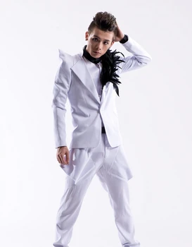 Новый стиль мода ночной клуб бар ds dj мужские костюмы звездный костюм индивидуальность официальное выступление певца танцевальное пальто шоу куртка