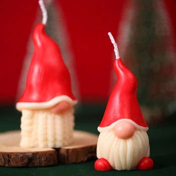 Свеча Санта Клауса Силиконовая форма Рождественская елка Поделки подарки Свеча эльфа и маленького гнома Рождественские подарки Декор для Рождественской вечеринки