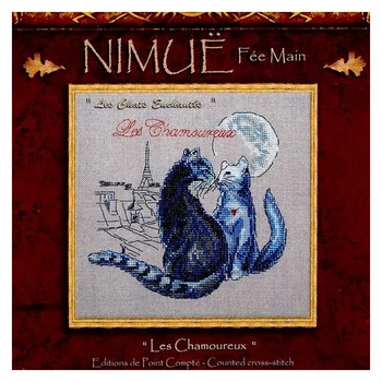 Amishop Бесплатная доставка Высококачественный Прекрасный набор для вышивания крестиком Cat Kitty Kiss Les Chamoureux Nimue