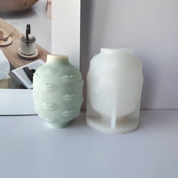 AT0178 DIY 3D Home Decor Ароматизированная Свеча Из соевого Воска Силиконовая Форма Для Губ Бутылка Свеча Форма