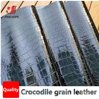 Ткань Из Искусственной кожи Крокодила PU Выделяет Виниловую Отделку Обивки В Морском Стиле Для DIY Bag Craft Швейный Декор Материал