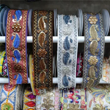 Многоцветная сетка Шириной 5 см, Одежда с вышивкой Кешью, Кружевные Аксессуары для Чонсам, Тесьма со штрих-кодом