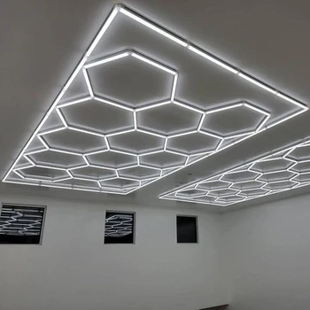 Потолочный светильник для гаража с Шестигранной Головкой Профессиональное Коммерческое Освещение Led Honeycomb Ceilling Light Для автосалона 6500K