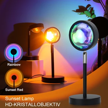 USB Rainbow Sunset Lamp Проектор LED Night Light 5V Проекция Led Настольная Лампа Для Исповеди Предложение Вечерние Атмосфера Лампы