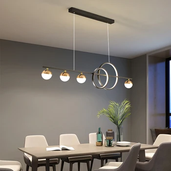 Новая современная светодиодная люстра в скандинавском стиле для столовой, кухни, гостиной, спальни, подвесной светильник, дизайн Черного Золота, Подвесной светильник