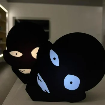 2ШТ черный человек ночник заключенный мультфильм аниме лампа прикроватная лампа домашний декор пародия ночник подарок Хэллоуин декор