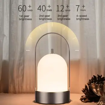 Современная настольная лампа в скандинавском стиле, Портативная прикроватная лампа, ночник с сенсорным управлением, покрытие поверхности для спальни, гостиной