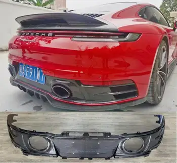 Для Porsche Carrera 911 992 2019 2020 2021 2022 2023 Задний бампер из настоящего Углеродного волокна, диффузор багажника, Крышка спойлера