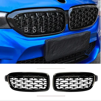 Для BMW 3 Серии F30 F35 2013-2019 Черный Серебристый Автомобиль Передняя Центральная Решетка Радиатора Замена крышки 2шт