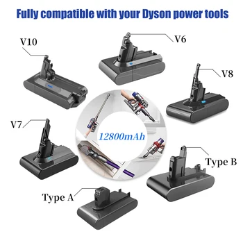 Для Dyson V6 V7 V8 V10 Тип A/B 12800 мАч Сменный Аккумулятор для Ручного пылесоса Dyson Absolute Без шнура