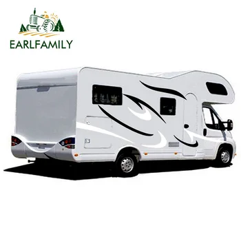 EARLFAMILY 2x Camper Van Stripes Graphics Виниловый графический набор Наклеек Автомобильные Наклейки Для дома Караван RV Дорожный прицеп